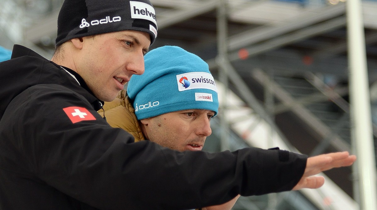 Toggenburger unter sich: Springer Ammann (links) und Trainer Künzle.