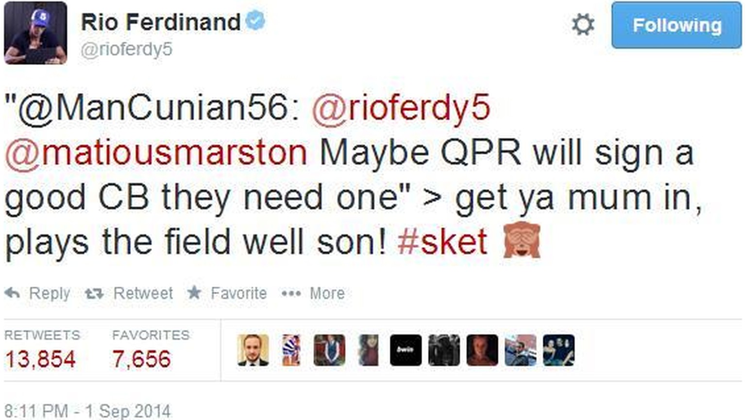 Rio Ferdinand Nach Beleidigung Eines Fans Uber Twitter Fur Drei Spiele Gesperrt Watson