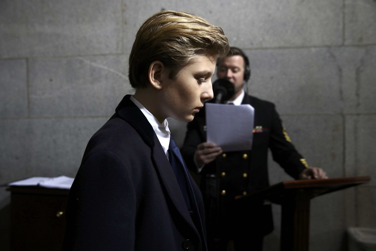 Barron Trump arrives on the West Front of the U.S. Capitol on January 20, 2017 in Washington, DC. In today's inauguration ceremony Donald J. Trump becomes the 45th president of the United States. ...