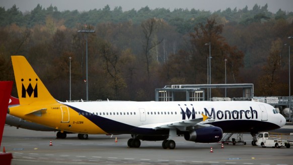 epa06239497 (FILE) - A Monarch airlines plane on the apron at the Cologne/Bonn airport in Cologne, Germany, 27 November 2013. Monarch Airlines on 02 October 2017 stated that Monarch has confirmed that ...