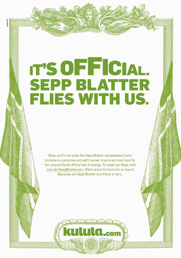 Danach wurden «alle Arten von Sepp Blatter» von der Airline wieder akzeptiert.