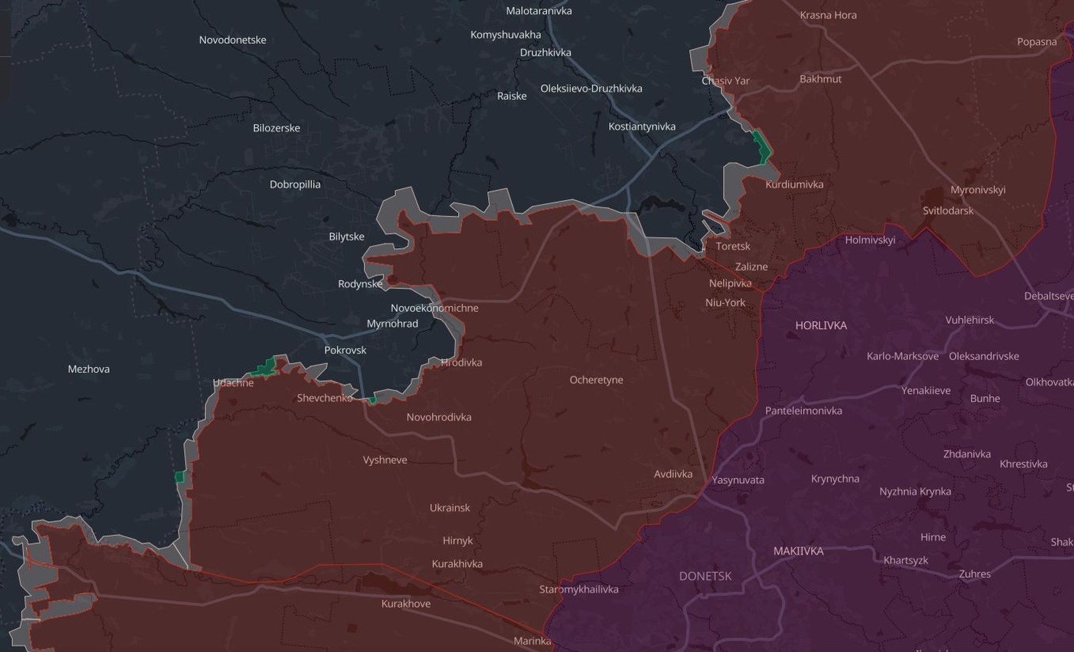 Frontverlauf bei Pokrowsk, 8. August 2025.
https://deepstatemap.live/en#10/48.3603553/37.0733643