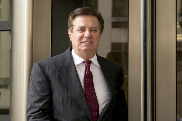 FILE - In this April 4, 2018 file photo, Paul Manafort, President Donald Trump&#039;s former campaign chairman, leaves the federal courthouse in Washington. The 69-year-old Manafort is scheduled to ap ...