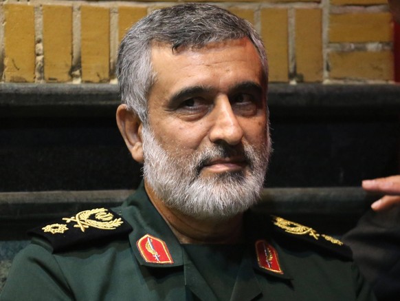 October 15, 2024, Tehran, Iran: Islamic Revolutionary Guard Corps Aerospace Force Commander Brigadier General AMIR ALI HAJIZADEH attends the funeral ceremony of the late Revolutionary Guard Gen. Abbas ...