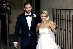 Michelle Hunziker und Tomaso Trussardi bei ihrer Hochzeit in Bergamo am 10. Oktober.