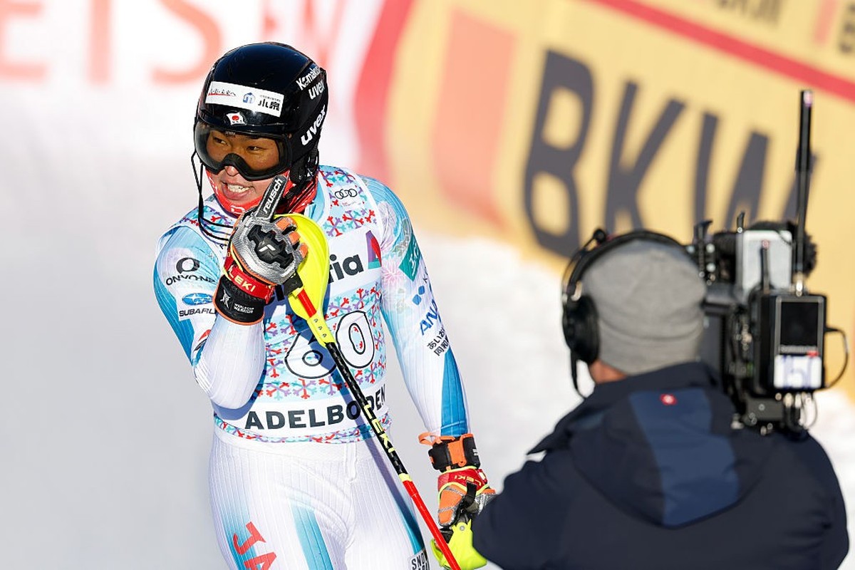 ADELBODEN, SWITZERLAND - JANUARY 11: Shiro Aihara of Team Japan reacts during the Audi FIS Alpine Ski World Cup Men's Slalom on January 11, 2026 in Adelboden, Switzerland. (Photo by Alexis Boicha ...
