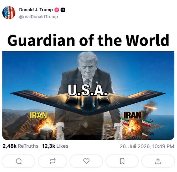 Trump Truthsocial Post: Kampfjets, Iran, Explosionen 3