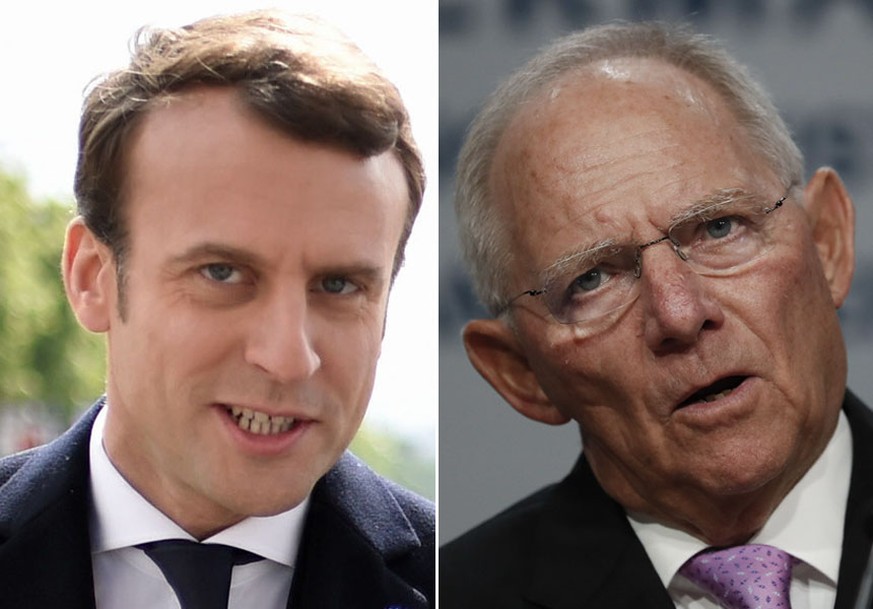 Zwei Wirtschafts-Welten prallen aufeinander: Emmanuel Macron und Wolfgang Schäuble.&nbsp;