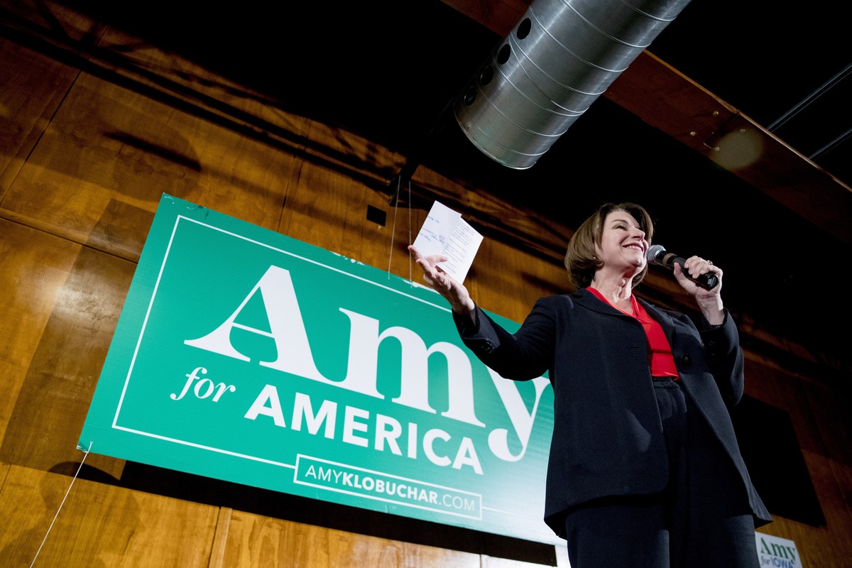 Democratic presidential candidate Sen. Amy Klobuchar, D-Minn., speaks at a campaign stop at Jethro's BBQ Steak n' Chop, Sunday, Jan. 26, 2020, in Ames, Iowa. (AP Photo/Andrew Harnik)
Amy Klo ...