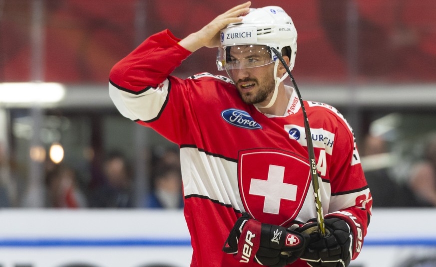 Switzerland&#039;s Roman Josi in action, during the friendly Ice Hockey match between Switzerland and Latvia in Weinfelden, Switzerland, Saturday, 04, May 2019. (KEYSTONE/Walter Bieri)