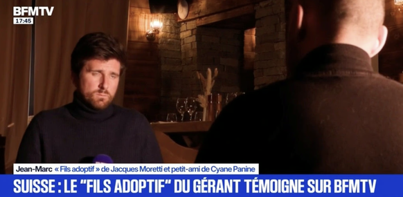 Von hinten gefilmt: Jean-Marc G. im Interview auf dem französischen Sender BFMTV.