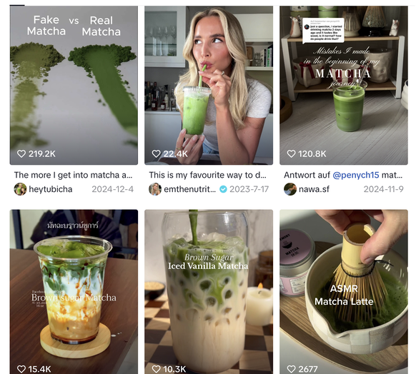 Unter dem Hashtag #Matchatok findet man auf TikTok über 80'000 Beiträge.