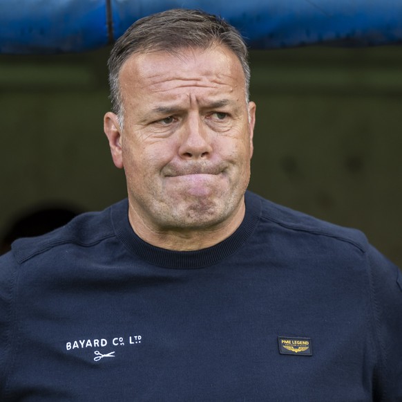 L&#039;entraineur Patrick Rahmen (YB), lors de la rencontre de football de Swiss Super League entre le Servette, SFC, et le Young Boys, YB, ce mercredi 24 juillet 2024 au Stade De Geneve a Geneve. (KE ...