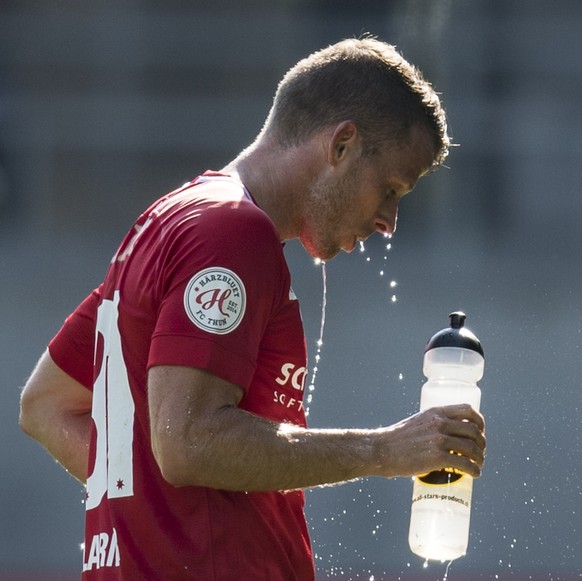 Der Thuner Stefan Glarner, im Fussball Super League Spiel zwischen dem FC St. Gallen und dem FC Thun, im Kybunpark, am Sonntag, 5. August 2018, in St. Gallen. (KEYSTONE/Benjamin Manser)