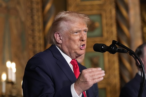 President Donald Trump speaks at his Mar-a-Lago club, Monday, Dec. 22, 2025, in Palm Beach, Fla. (AP Photo/Alex Brandon)
Donald Trump