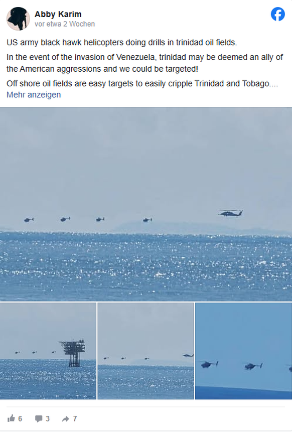 Fotos der US-Helikopter in Trinidad.