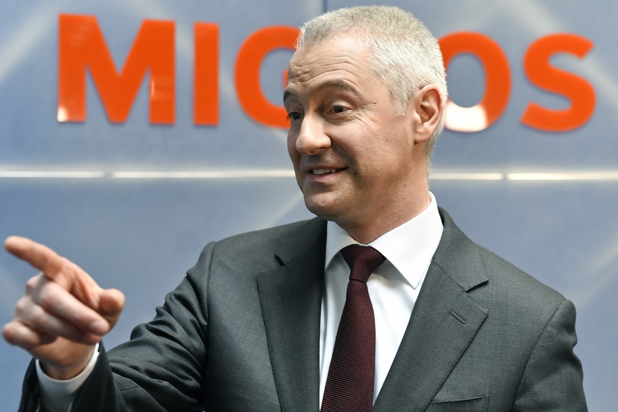 Fabrice Zumbrunnen, CEO Migros an der Bilanzmedienkonferenz in Zuerich am Dienstag, 27. Maerz 2018. (KEYSTONE/Walter Bieri)