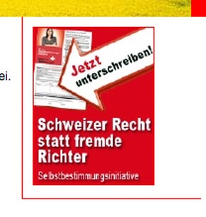 Werbung für die SVP-Initiative.