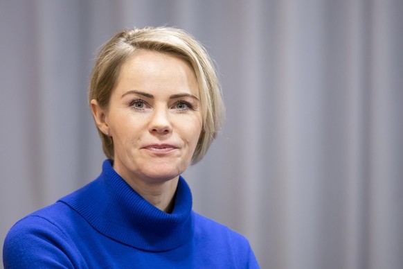 Regierungsraetin Natalie Rickli spricht an einer Podiumsdiskussion, am Montag, 16. Januar 2023 in Zuerich. (KEYSTONE/Michael Buholzer)