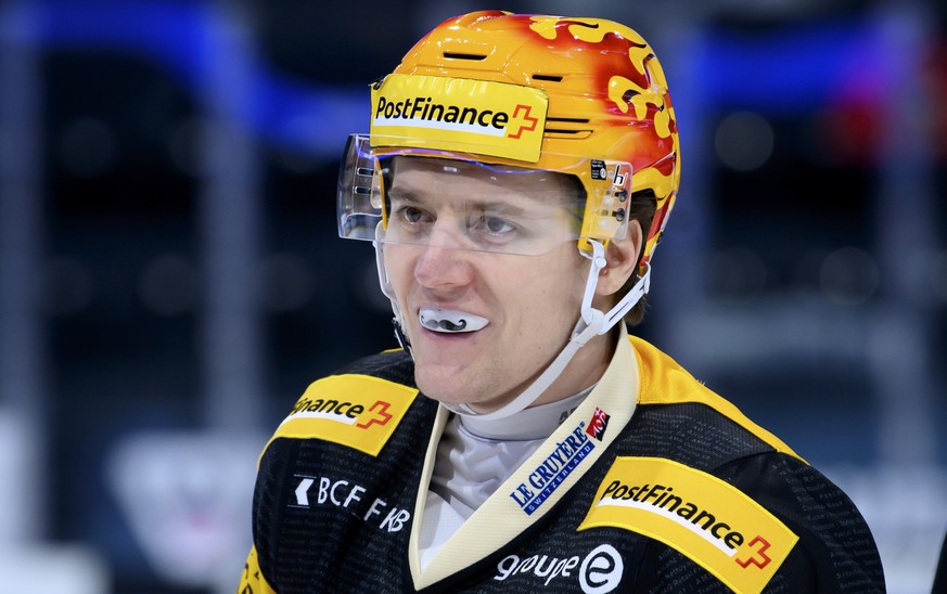 Der PostFinance Top Scorer Killian Mottet, beim Eishockey Meisterschaftsspiel der National League A zwischen den HC Fribourg Gotteron und dem HC Ajoie, am Freitag, 8. Oktober 2021, in der BCF Arena in ...