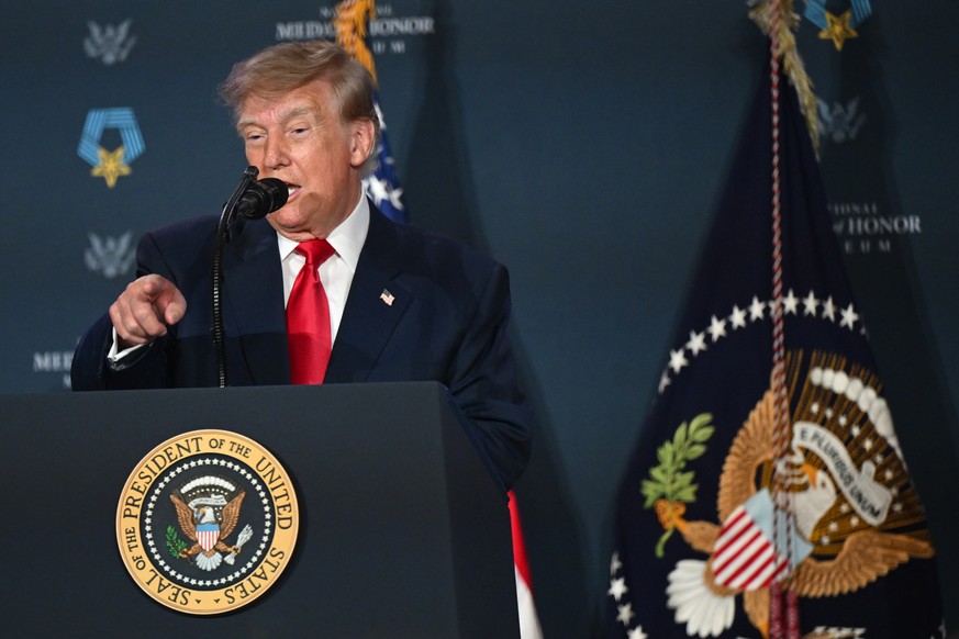 President Donald Trump speaks at the National Medal of Honor Museum, Thursday, Sept. 10, 2026, in Arlington, Texas. (AP Photo/Jessica Tobias)
Donald Trump