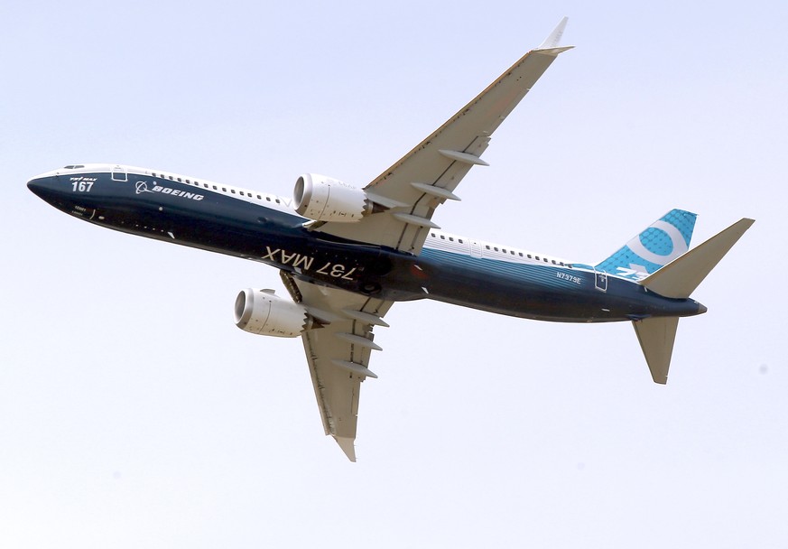 FILE - In this Tuesday, June 20, 2017 file photo a Boing 737 MAX 9 airplane performs a demonstration flight at the Paris Air Show, in Le Bourget, east of Paris, France. Europe