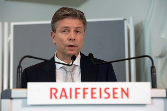 Pascal Gantenbein, Vizepraesident Raiffeisen, an einer Medienkonferenz anlaesslich der Delegiertenversammlung in Lugano, am Samstag, 16. Juni 2018. Das Treffen der Delegierten der Regionalverbaende st ...