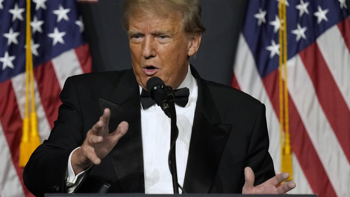 FILE - Former President Donald Trump speaks at Mar-a-Lago Friday, Nov. 18, 2022 in Palm Beach, Fla. The House panel investigating the Jan. 6 attack on the U.S. Capitol is considering recommending the  ...