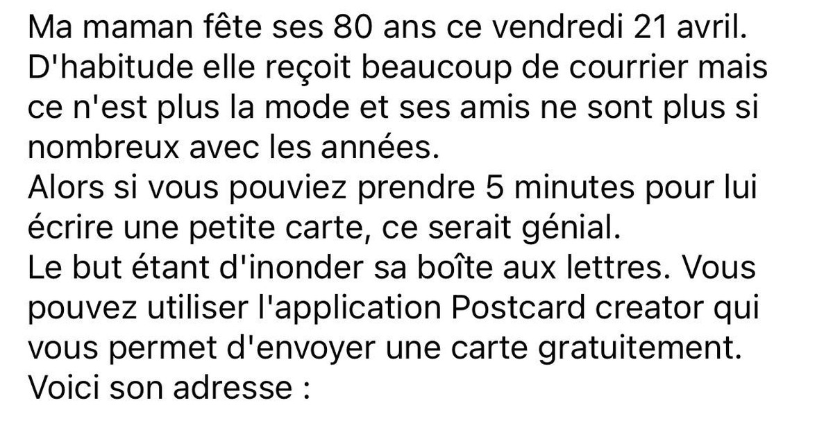 Nous avons volontairement effacé l'adresse, qu'il n'est plus nécessaire de connaître.