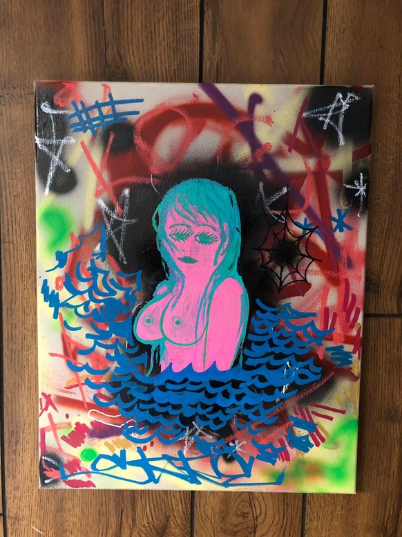 «150$» steht unter dem Post dieses Kunstwerks von Spencer Elden aus dem Jahr 2019. Mehr seiner Werke findest du hier.