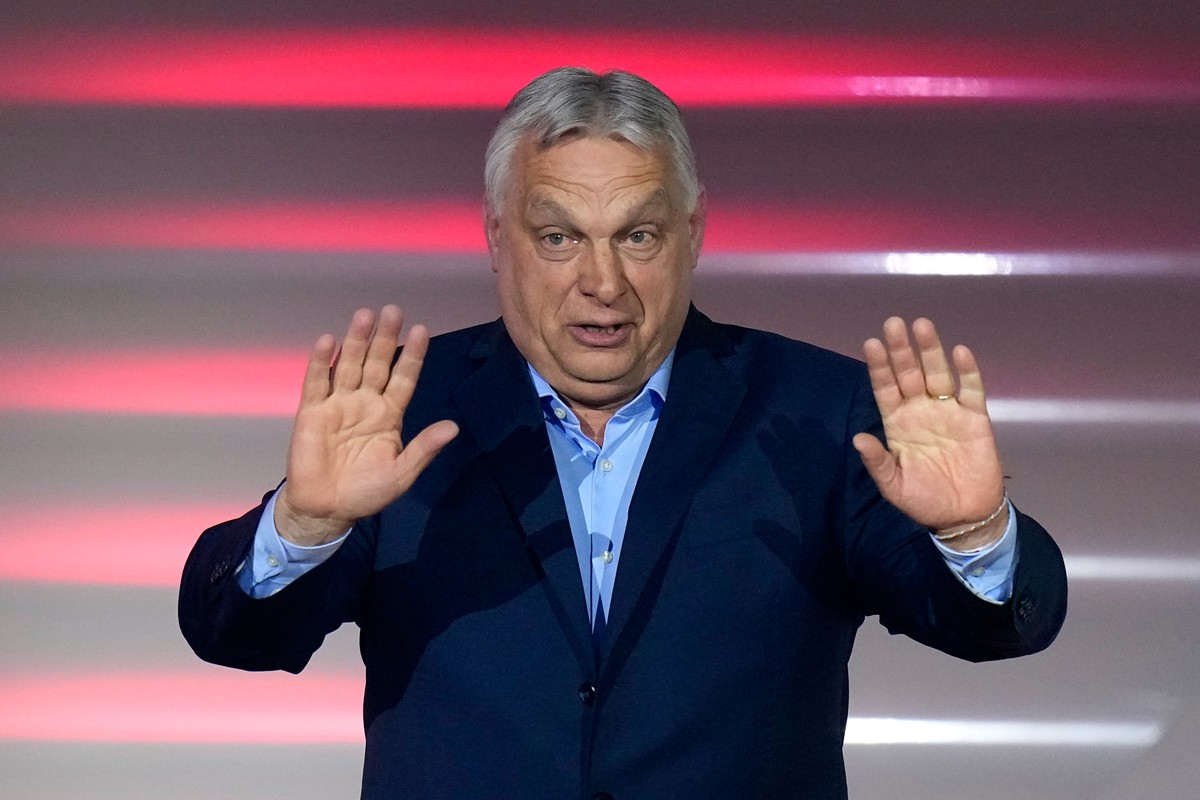 Hungary's Prime Minister Viktor Orban addresses supporters after receiving the results of a parliamentary election in Budapest, Hungary, Sunday, April 12, 2026. (AP Photo/Petr David Josek)
Viktor ...