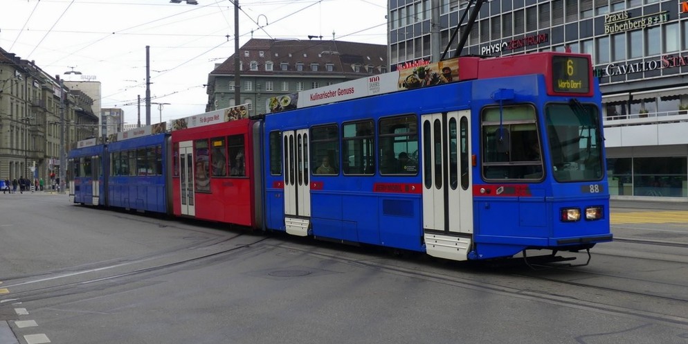 Die blauen Trams der Linie 6 in Bern werden ausgemustert.