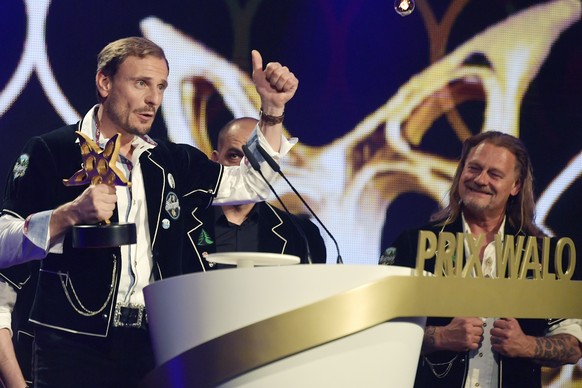 Heimweh gewinnt in der Kategorie Volkstuemlicher Schlager an der Prix Walo Preisverleihung in Zuerich am Sonntag, 12. Mai 2019. (KEYSTONE/Walter Bieri)