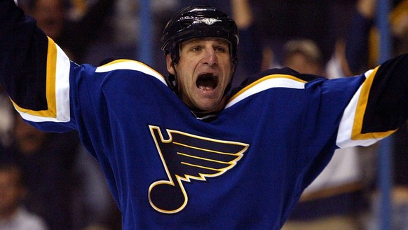 Bildnummer: 02572517 Datum: 11.10.2005 Copyright: imago/UPI Photo
Mike Sillinger (St. Louis Blues) - Torjubel - PUBLICATIONxINxGERxSUIxAUTxHUNxONLY (slp2005101107); Vdig, quer, close, Jubel, jubeln,  ...