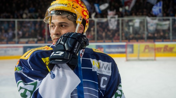 Ambris Inti Pestoni im Eishockey Platzierungsspiel der National League A zwischen dem HC Ambri-Piotta und dem EHC Biel, am Dienstag, 15. Maerz 2016, in der Valascia Eishalle in Ambri. (PHOTOPRESS/Gabr ...