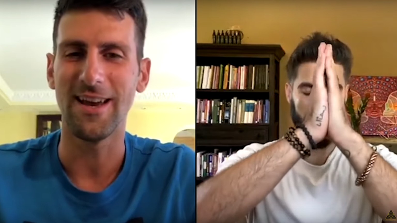Novak Djokovic und Chervin Jafarieh im Instagram-Livegespräch.