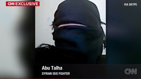 Abu Talha, syrischer IS-Kämpfer, auf einem Skype-Standbild.