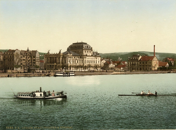 Zürich, mit Opernhaus und Utoquai.<br data-editable="remove">