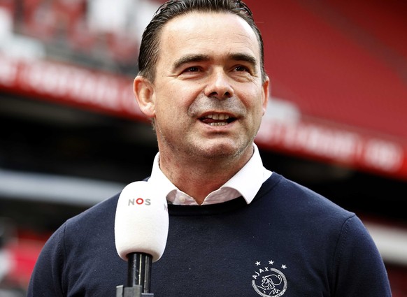 epa09173773 Ajax technical director Marc Overmars gives an interview during the Dutch Eredivisie match between Ajax Amsterdam and FC Emmen at the Johan Cruijff Arena in Amsterdam, Netherlands, 02 May  ...