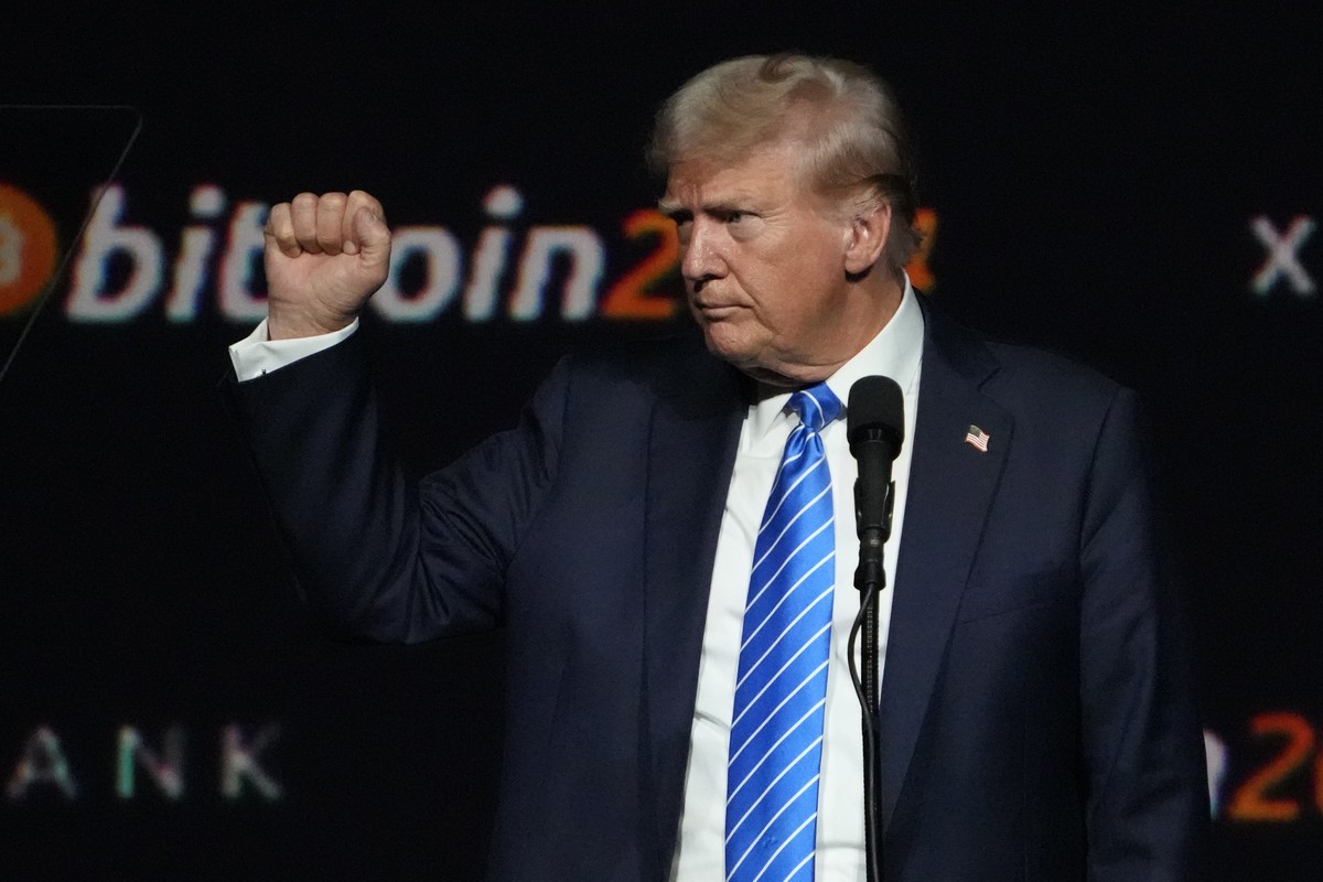 Republican presidential candidate former President Donald Trump speaks at the Bitcoin 2024 Conference Saturday, July 27, 2024, in Nashville, Tenn. (AP Photo/Mark Humphrey)