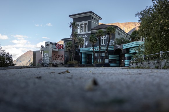 Aerial view of Capo San Martino, a prestigious building overlooking Lake Ceresio, now in a state of neglect but with a redevelopment project by architect and FC Sion president Christian Constantin, in ...