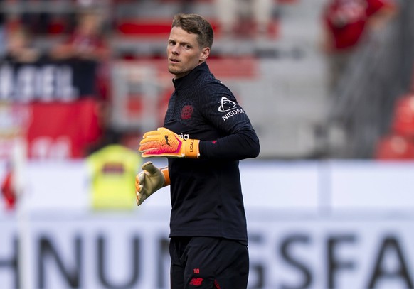 Einzelbild, Single image, freisteller: Jonas OMLIN Bayer 04 Leverkusen, 18 Bayer Leverkusen - RB Leipzig, Fussball, 1.Bundesliga, GER, Leverkusen, BayArena, 02.05.2026 DFL regulations prohibit any use ...