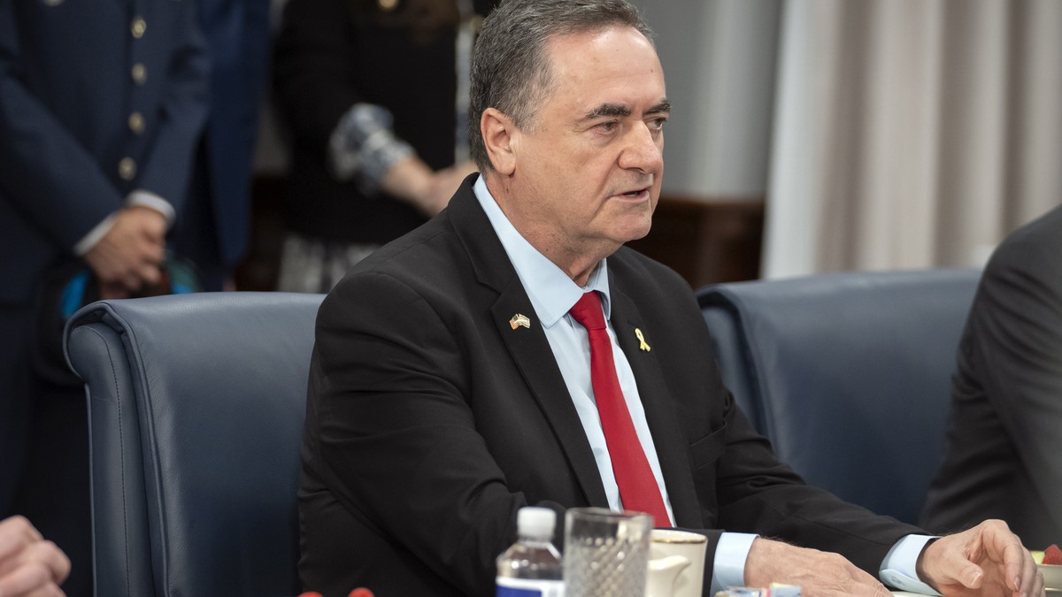 Israeli Defense Minister Israel Katz speaks during a meeting with Secretary of Defense Pete Hegseth at the Pentagon, Friday, July 18, 2025, in Washington. (AP Photo/Mark Schiefelbein)
Israel Katz