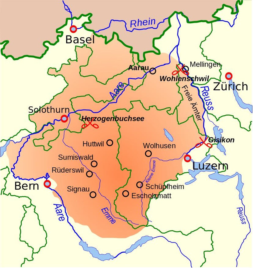 Gebiet der Aufständischen im Bauernkrieg von 1653.
https://commons.wikimedia.org/wiki/File:Karte_Schweizerischer_Bauernkrieg.svg