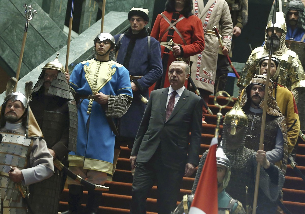 Der türkische Präsident Recep Tayyip Erdoğan in seinem umstrittenen Palast in Ankara.&nbsp;
