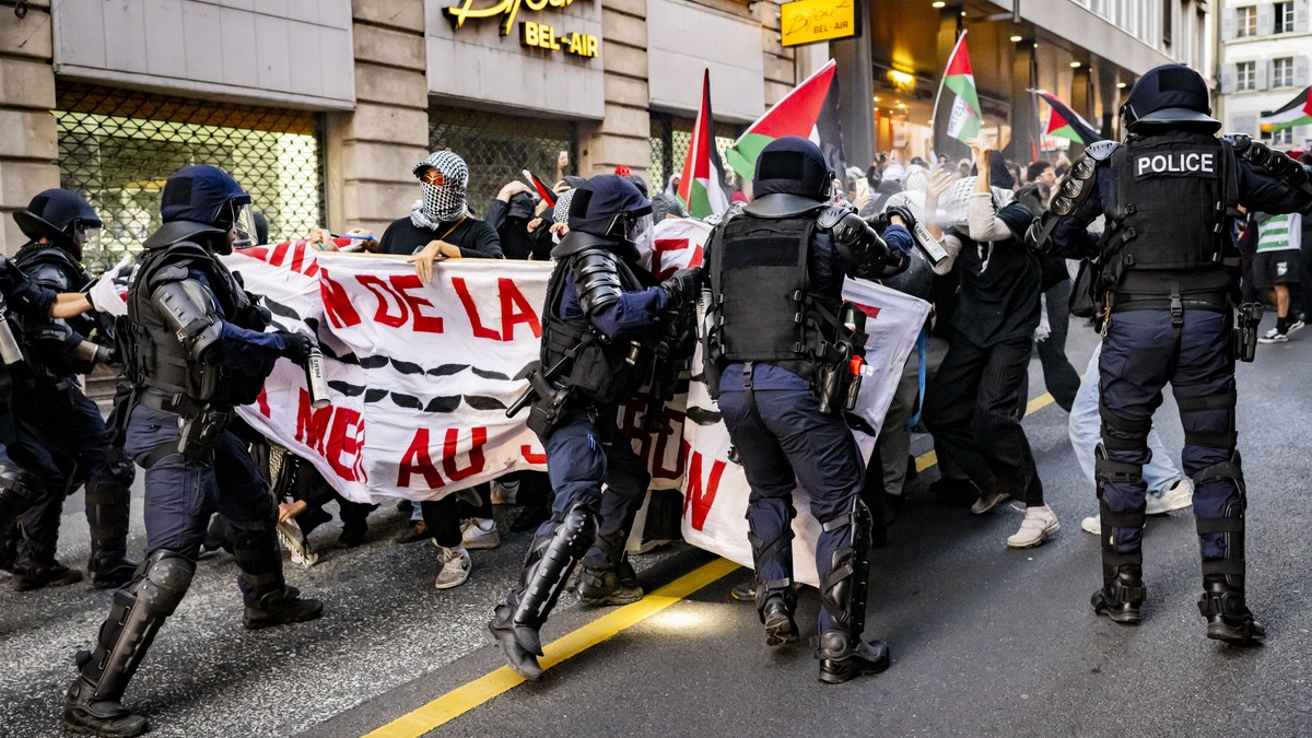 Ausschreitungen-an-Pro-Israel-und-Pro-Pal-stina-Kundgebung-in-Lausanne