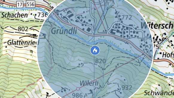 Brandwarnung am 22. Juli 2026 in Spiringen im Urner Schächental.