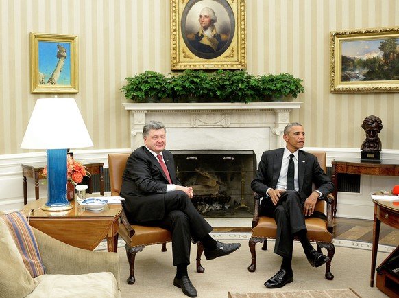 US-Präsident Barack Obama empfing den ukrainischen Präsidenten Petro Poroschenko im Oval Office.