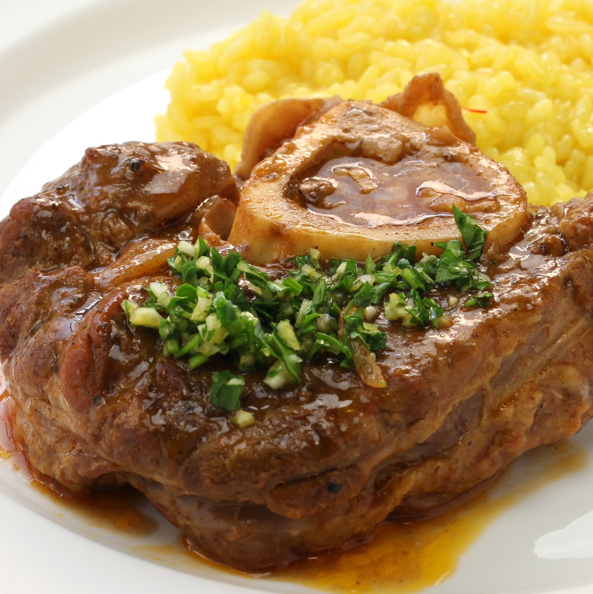 ossobuco risotto milanese gremolata kalbshaxe