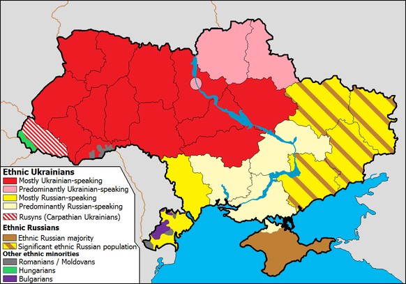 Ethnische und sprachliche Situation in der Ukraine.